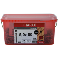 Pgb-Europe - HAPAX hardhoutschroeven 5x60 A2 (set)/emmer - HAP020A00SET060M