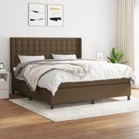 Boxspring met matras stof donkerbruin 160x200 cm