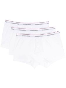 DSQUARED2 lot de trois boxers à bande logo - Blanc