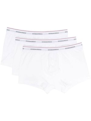 DSQUARED2 lot de trois boxers à bande logo - Blanc