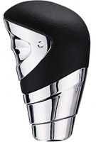 AutoStyle pookknop universeel M4 leer/chroom 9,5 cm zwart/zilver - thumbnail