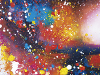 Abstracte Verfspetters Moderne vinyl tapijt