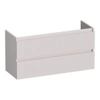 Brauer Joy Wavy - Onderkast Ondiep - 100 cm - met 2 Softclose Lades Greeploos en 1 Sifon Uitsparing - Mat Zand