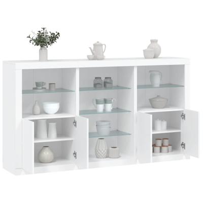 Dressoir met LED-verlichting 181,5x37x100 cm wit
