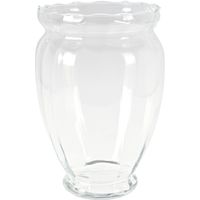 Bloemen vaas transparant - glas - D21 x H35 cm