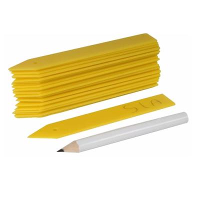 Plantetiketten/plantenlabels - 25x - geel - kunststof - 10 cm - steeketiketten Plantetiketten/plantenlabels - 25x - geel - kunststof - 10 cm - steeketiketten
