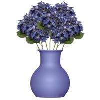 Kunstbloem Hortensia tak - 8x - 50 cm - donker blauw - kunst zijdebloem - Hydrangea - decoratie bloe