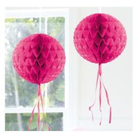 Decoratie bol fel roze 30 cm