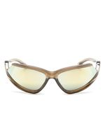 Balenciaga Eyewear lunettes de soleil Side Xpander à monture papillon - Marron - thumbnail