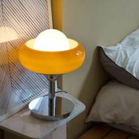 Vintage Bauhaus Glazen Gele Tafellamp