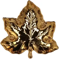 Daan Kromhout Design schaal aardewerk leaf maple 18x18x4cm gold Daan Kromhout Design schaal aardewerk leaf maple 18x18x4cm gold