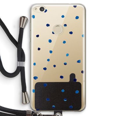 Blauwe stippen: Huawei Ascend P8 Lite (2017) Transparant Hoesje met koord