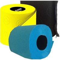 3x Rol gekleurd toiletpapier turquoise/geel/zwart   - - thumbnail