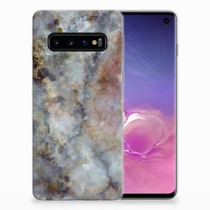 Samsung Galaxy S10 TPU Siliconen Hoesje Marmer Grijs