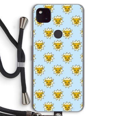 Leeuwenkoppen: Pixel 4a 5G Transparant Hoesje met koord