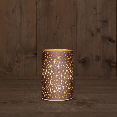 B.O.T. Cylinder Glass Matt Bronze With Stars 10X15 cm - Annas collection