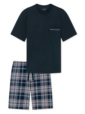 Schiesser - Pyjama Short - Comfort Fit - zwartblauw, Maat:48