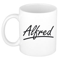 Naam cadeau mok / beker Alfred met sierlijke letters 300 ml - thumbnail