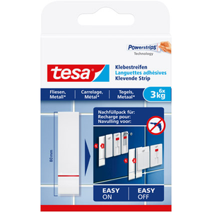 Tesa Powerstrips Tegels/Metaal 3KG - 6 stuks