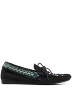 ISABEL MARANT mocassins en daim à broderies - Noir