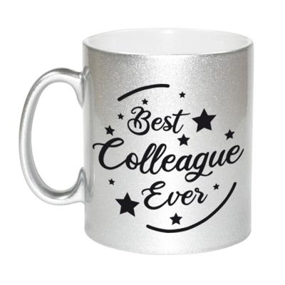 Best colleague ever koffiemok - theebeker - 330 ml - zilverkleurig Best colleague ever koffiemok - theebeker - 330 ml - zilverkleurig