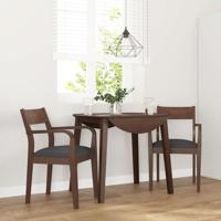 Eetkamerstoelen met kussens 2 st massief hout rubber bruin Eetkamerstoelen met kussens 2 st massief hout rubber bruin