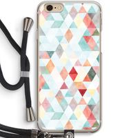 Gekleurde driehoekjes pastel: iPhone 6 / 6S Transparant Hoesje met koord