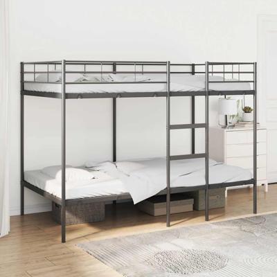 Stapelbed zonder matras 107x203 cm staal zwart