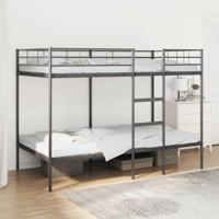 Stapelbed zonder matras 107x203 cm staal zwart