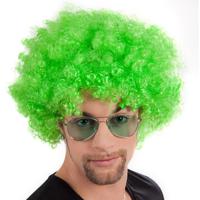 Boland verkleed pruik - Afro krullen - groen - Clown - themafeesten/Carnaval