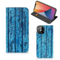 iPhone 12 Pro Max Book Wallet Case Wood Blue