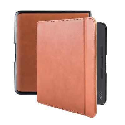 Lunso - Lederen sleepcover hoes - Kobo Forma (8 inch) - Cognac