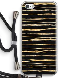 Gouden strepen: iPhone 5 / 5S / SE Transparant Hoesje met koord
