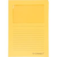 Q-CONNECT L-map met venster, 120 g/m², A4, pak van 100 stuks, oranje