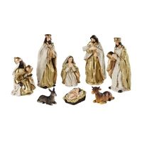 Set van 8 stuks kerststal beelden / kerstbeelden 12 cm kerstdecoratie - thumbnail