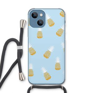 Ananasjes: iPhone 13 Transparant Hoesje met koord