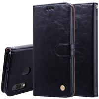 Business Style olie Wax textuur horizontale Flip lederen case voor de Galaxy A30 met houder & card slots & portemonnee (zwart)