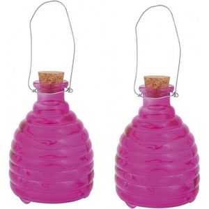 2x Wespenvangers roze 14 cm