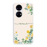 Gele bloemen: Huawei P50 Transparant Hoesje