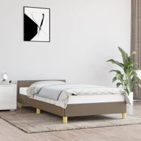 Bedframe met hoofdeinde stof taupe 100x200 cm - thumbnail