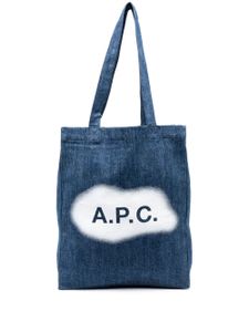 A.P.C. sac cabas Lou en jean à effet délavé - Bleu