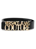 Versace Jeans Couture ceinture en cuir à plaque logo - Noir - thumbnail