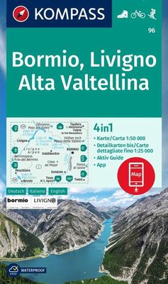 Wandelkaart 96 Bormio - Livigno - Alta Valtellina | Kompass