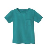 T-shirt van bio-katoen met elastaan, smaragd Maat: 122/128 - thumbnail