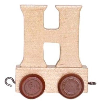 Bongers Speelgoed Houten letter h met wieltjes 6 cm hoog