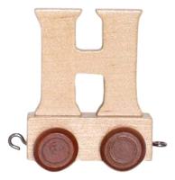 Bongers Speelgoed Houten letter h met wieltjes 6 cm hoog