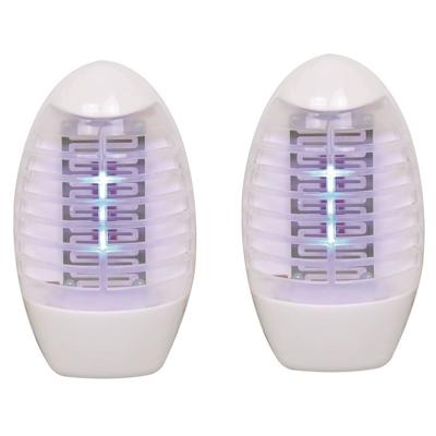 Muskieten/muggen UV LED insectenlamp - Set van 4x stuks - wit - elektrisch - 14 x 9 x 4 cm