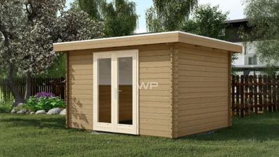Woodpro Duiven Tuinhuis 350x300 cm 28 mm vuren blank- Plat dak- Onbehandeld vurenhout- Woodpro