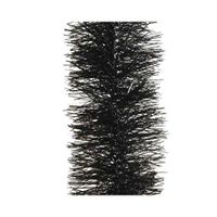 Kerst lametta guirlandes zwart 10 cm breed x 270 cm kerstboom versiering/decoratie   - - thumbnail