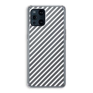 Strepen zwart-wit: Oppo Find X3 Pro Transparant Hoesje